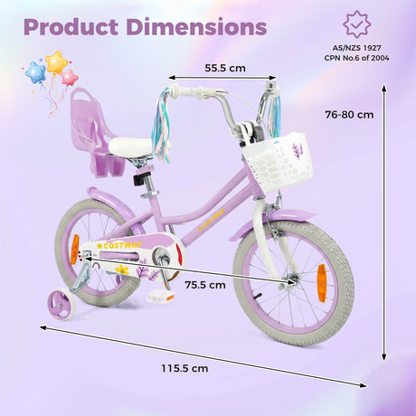 HONEY JOY Kids Bike, 12/14/16/18/20 Inch Children Bicycle