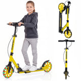 Kick Scooter with 4-Level Adjustable Handlebar, Hand Brake, Anti-Shock Suspension