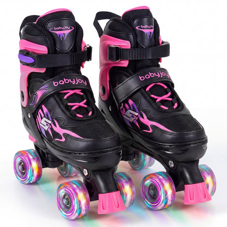 Kids Roller Skates for Teens 4 Sizes Adjustable Quad Skates for Beginners
