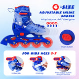 Kids Inline Skates with Light Up Wheels and Safety Protection for Beginners