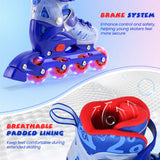 Kids Inline Skates with Light Up Wheels and Safety Protection for Beginners