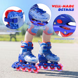 Kids Inline Skates with Light Up Wheels and Safety Protection for Beginners