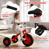 BABY JOY Kids Tricycle, 15-Inch Front Wheel Trike with Carbon Steel Frame, Inflatable Rubber Tires