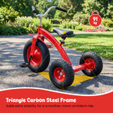 BABY JOY Kids Tricycle, 15-Inch Front Wheel Trike with Carbon Steel Frame, Inflatable Rubber Tires