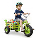 BABY JOY Kids Tricycle with Storage Basket, 15-Inch Front Wheel Trike w/ Carbon Steel Frame, Inflatable Rubber Tires