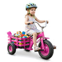 BABY JOY Kids Tricycle with Storage Basket, 15-Inch Front Wheel Trike w/ Carbon Steel Frame, Inflatable Rubber Tires