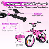 16 Inch Kids Bike Motocross Style with Sound Effects and Light-up Training Wheels