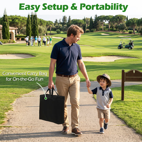 Golf Chipping Game Set 181 x 181 cm Large Chipping Mat for Indoor Outdoor Practice