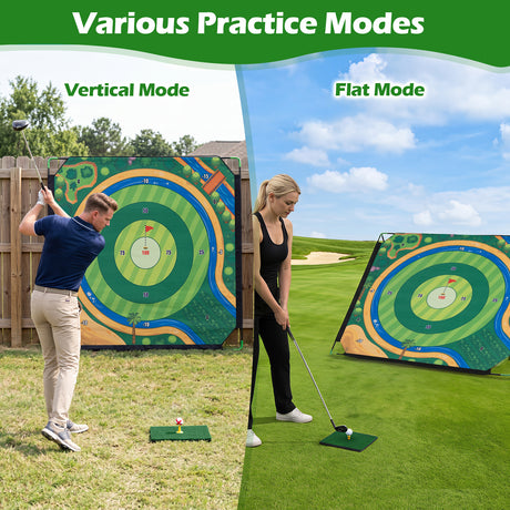 Golf Chipping Game Set 181 x 181 cm Large Chipping Mat for Indoor Outdoor Practice