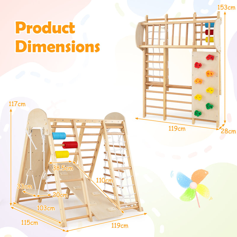 8-in-1 Montessori Climber Playset, Climbing Rock for Children