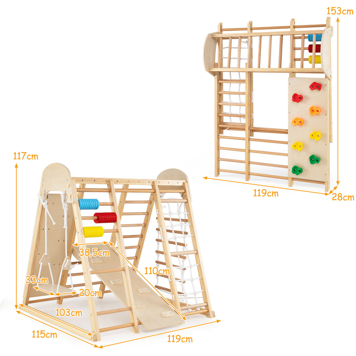 Indoor Jungle Gym for Kids, Foldable Climbing Set