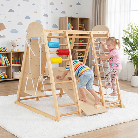 Indoor Jungle Gym for Kids, Foldable Climbing Set