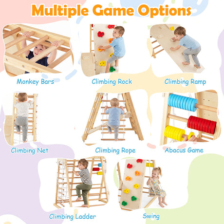 Indoor Jungle Gym for Kids, Foldable Climbing Set