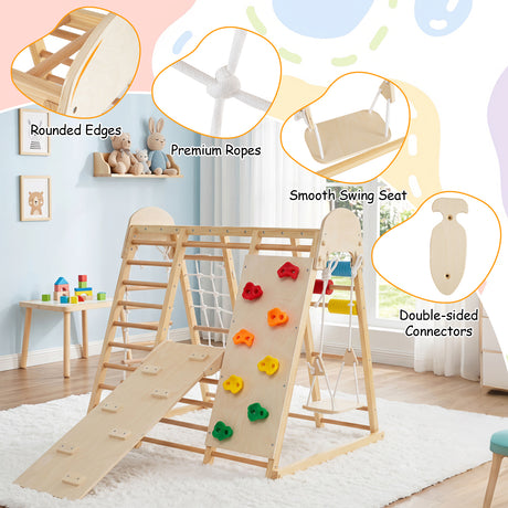 Indoor Jungle Gym for Kids, Foldable Climbing Set