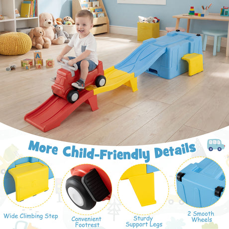 Kids Ride on Toy with Storage Box and Downhill Race Tracks for Kids Aged 3+ Years Old