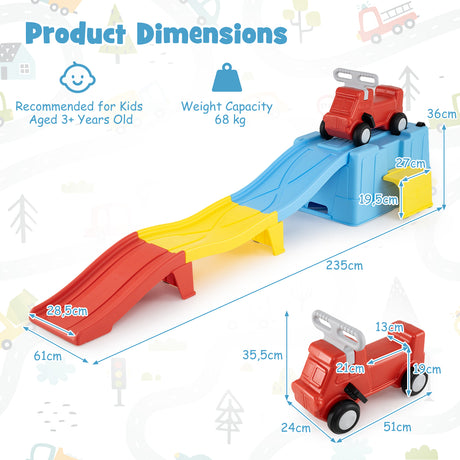 Kids Ride on Toy with Storage Box and Downhill Race Tracks for Kids Aged 3+ Years Old