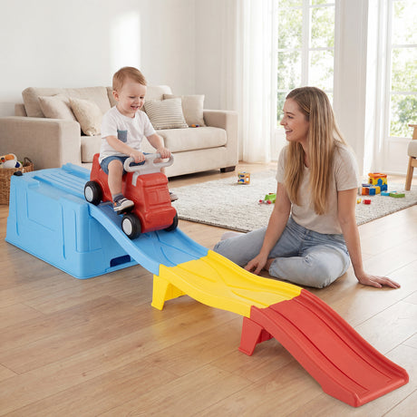 Kids Ride on Toy with Storage Box and Downhill Race Tracks for Kids Aged 3+ Years Old