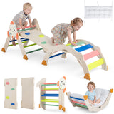 8-in-1 Climbing Toys for Toddlers, Rocket-Themed Foldable Montessori Wooden Arch Climber
