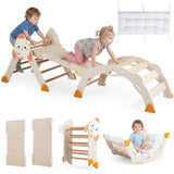 8-in-1 Climbing Toys for Toddlers, Rocket-Themed Foldable Montessori Wooden Arch Climber