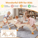 8-in-1 Climbing Toys for Toddlers, Rocket-Themed Foldable Montessori Wooden Arch Climber