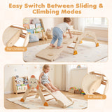 8-in-1 Climbing Toys for Toddlers, Rocket-Themed Foldable Montessori Wooden Arch Climber