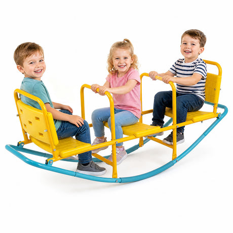 HONEY JOY Kids Seesaw Teeter Totter, Metal Rocking Seesaw Heavy Duty Indoor Outdoor Playground Equipment for Toddlers