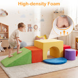 6 Pieces Kids Climbing Foam Blocks Playset with Slide