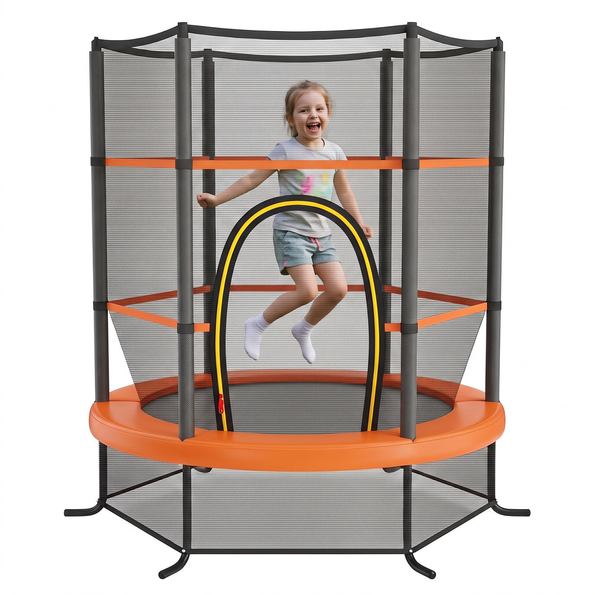HONEY JOY 5.3FT Kids Trampoline, Toddler Trampoline w/Safe Enclosure Net, Accessories Bag, Jumping Pad