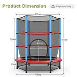 HONEY JOY 55" Kids Trampoline with Safety Enclosure Net, Mini Toddler Trampoline