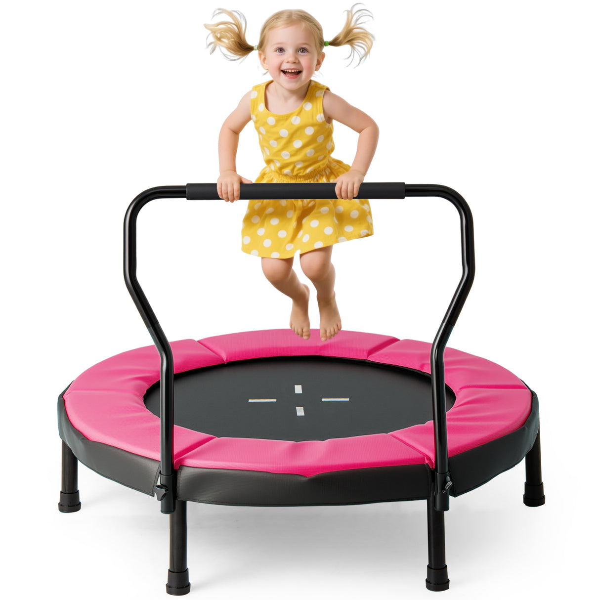 40” Trampoline for Kids, Indoor/Outdoor Fitness Trampoline for 3-6 Years Old Toddlers