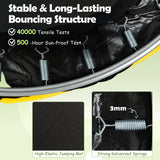 55/60" Trampoline for Kids with Enclosure, 6-in-1 Indoor Outdoor Toddler Trampoline with Adjustable Gymnastics Bar, Swing