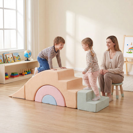 Foam Climbing Blocks for Toddlers 5-Piece Kids Climb Toys Soft Play Set for Babies