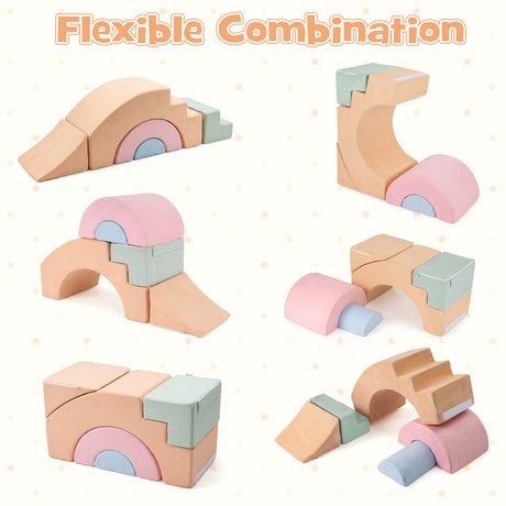 Foam Climbing Blocks for Toddlers 5-Piece Kids Climb Toys Soft Play Set for Babies
