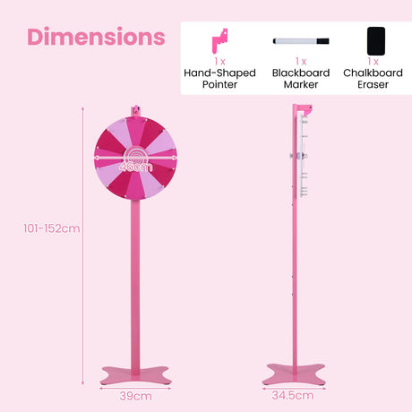 HONEY JOY 18/24” Height Adjustable Prize Wheel, Tabletop or Floor Standing Prize Wheel