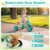 Toddler Tricycle for Boys Girls 2-5 with Rear Storage Basket and Metal Frame