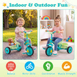 Toddler Tricycle for Boys Girls 2-5 with Rear Storage Basket and Metal Frame