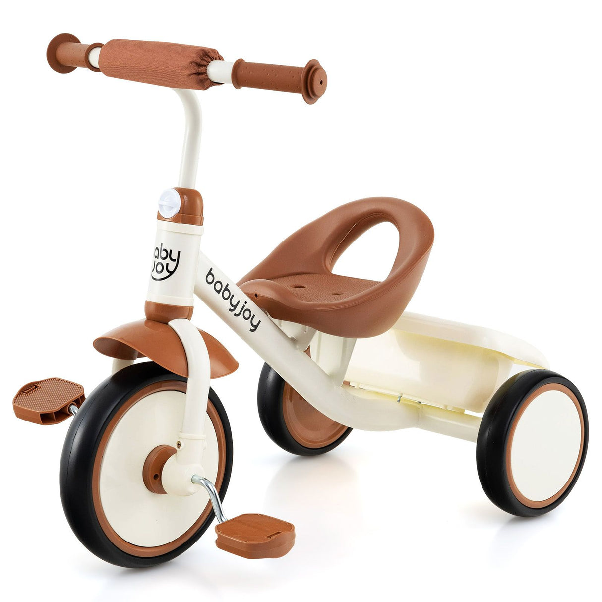 Toddler Tricycle with Adjustable Seat and Storage Basket for Aged 3-5 Years