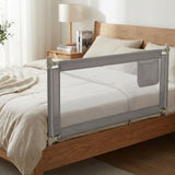 Bed Rail for Toddlers Vertical Lift Adjustable with Storage Pocket
