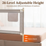 Bed Rail for Toddlers Vertical Lift Adjustable with Storage Pocket