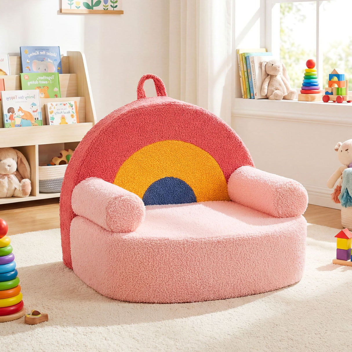 Toddler Foam Couch with Soft Fleece Fabric Cover and Cute Reading Chair