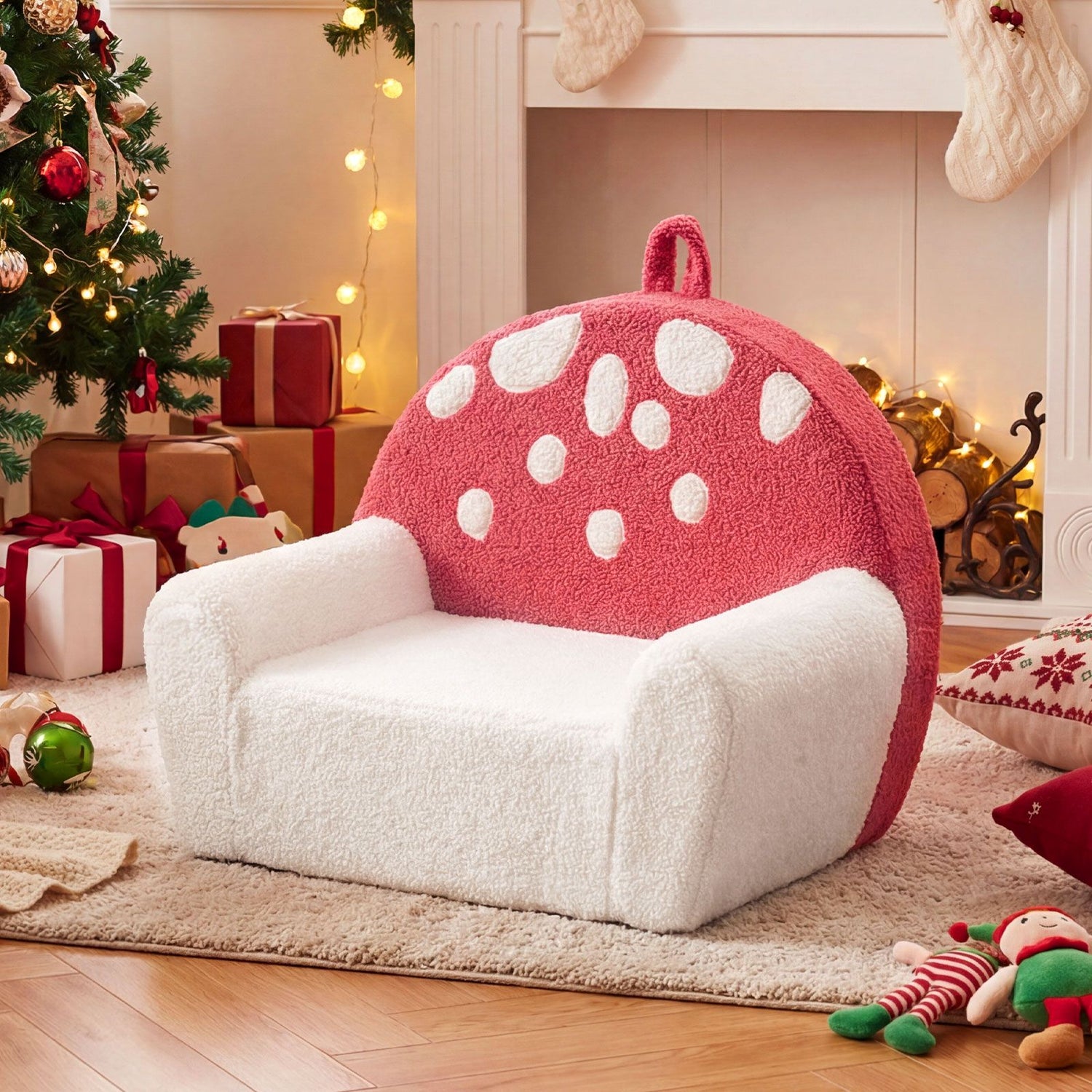 Toddler Foam Couch with Soft Fleece Fabric Cover and Cute Reading Chair