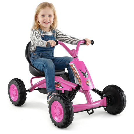 4 Wheel Toddler Ride On Pedal Car with Steering Handlebars