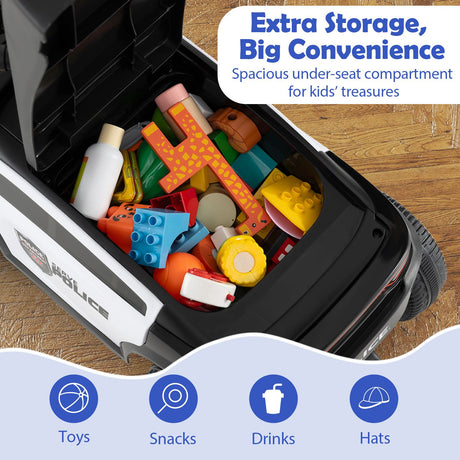 Toddler Sliding Car with Flashing Lights and Under-Seat Storage