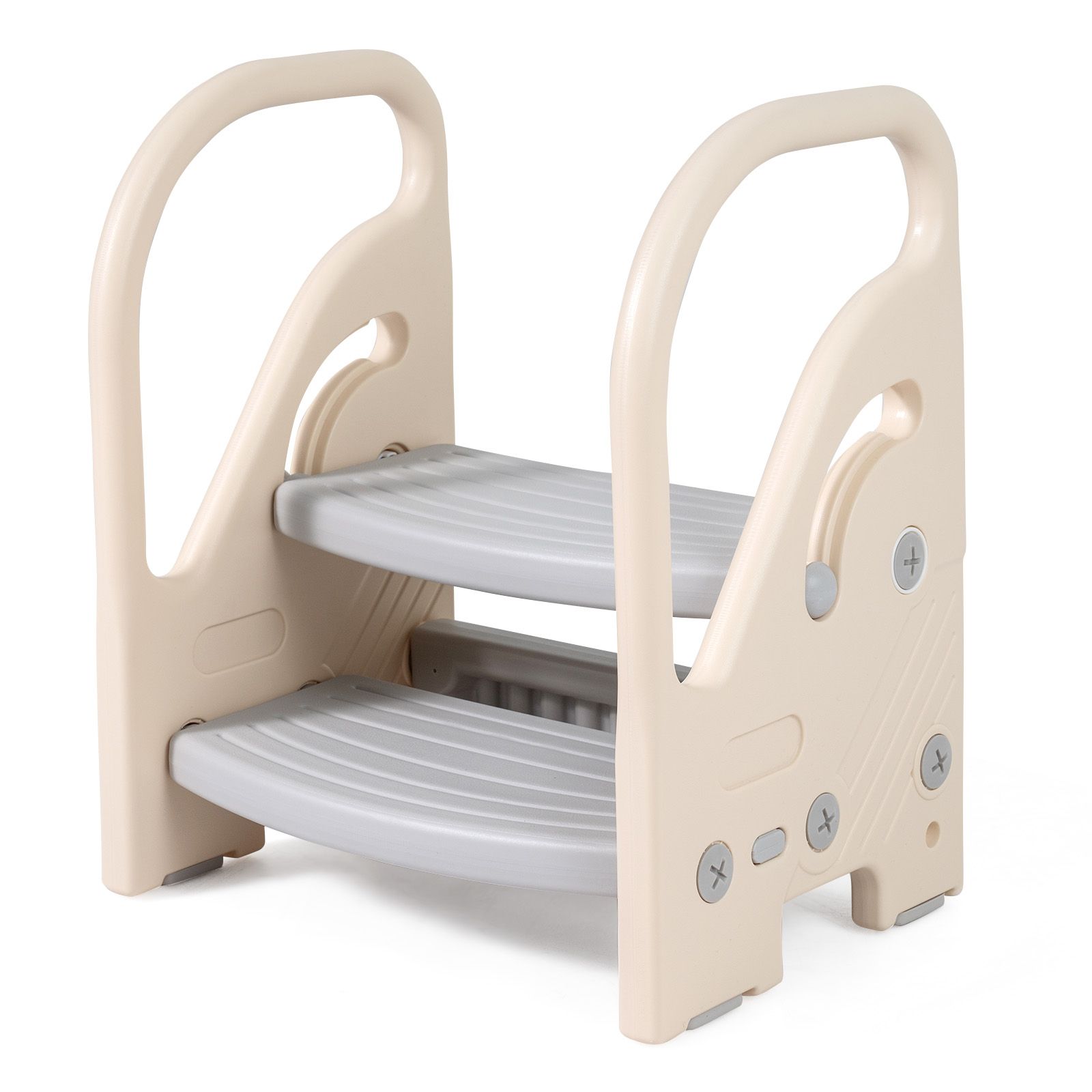 TRUCK FURNITURE CHILD STOOL ② Toddler Step Stool with Adjustable 2/3-Step and Safety Handles for
