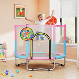 Toddler Trampoline with Basketball Hoop and No-gap Design for Kids