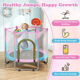 Toddler Trampoline with Basketball Hoop and No-gap Design for Kids