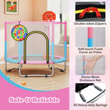 Toddler Trampoline with Basketball Hoop and No-gap Design for Kids