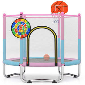Toddler Trampoline with Basketball Hoop and No-gap Design for Kids