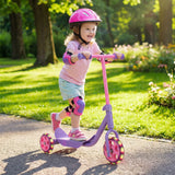 Toddler 3 Wheel Kick Scooter with LED Light Up Wheels and Wide Anti Slip Deck