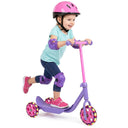 Toddler 3 Wheel Kick Scooter with LED Light Up Wheels and Wide Anti Slip Deck